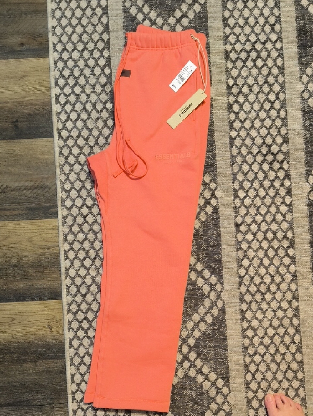 Essentials Coral-Orange Sweatpants with Drawstring